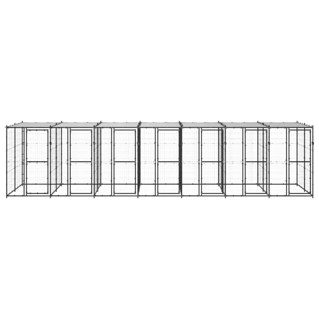 Vidaxl -Hundezwinger mit Dach 16,94 m² Stahl