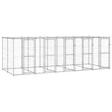 Vidaxl -Hundezwinger mit Dach 12,1 m² verzinkter Stahl
