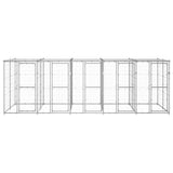 Vidaxl -Hundezwinger mit Dach 12,1 m² verzinkter Stahl