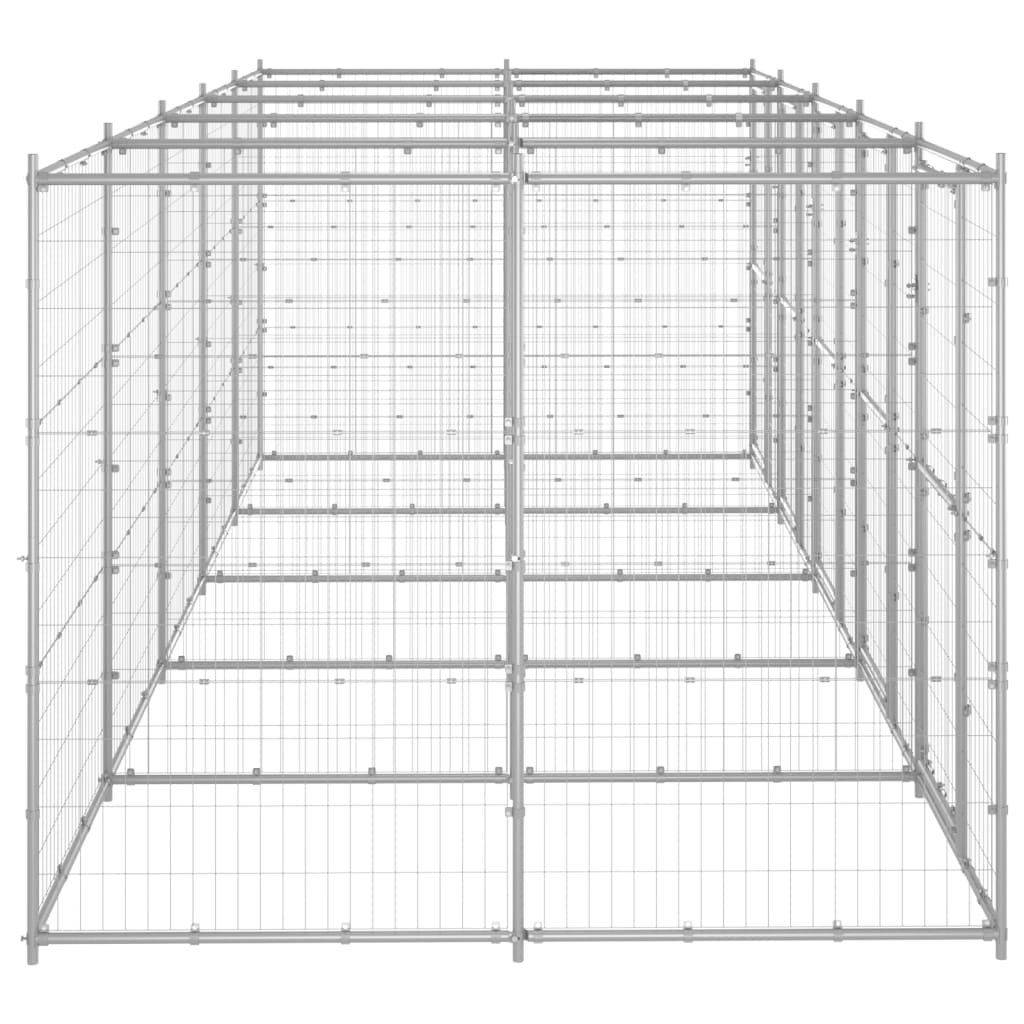 Vidaxl -Hundezwinger 12,1 m² verzinkter Stahl