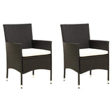 Vidaxl tuinstoelen 2 st met kussens poly rattan zwart