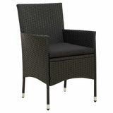 Vidaxl tuinstoelen 2 st met kussens poly rattan zwart