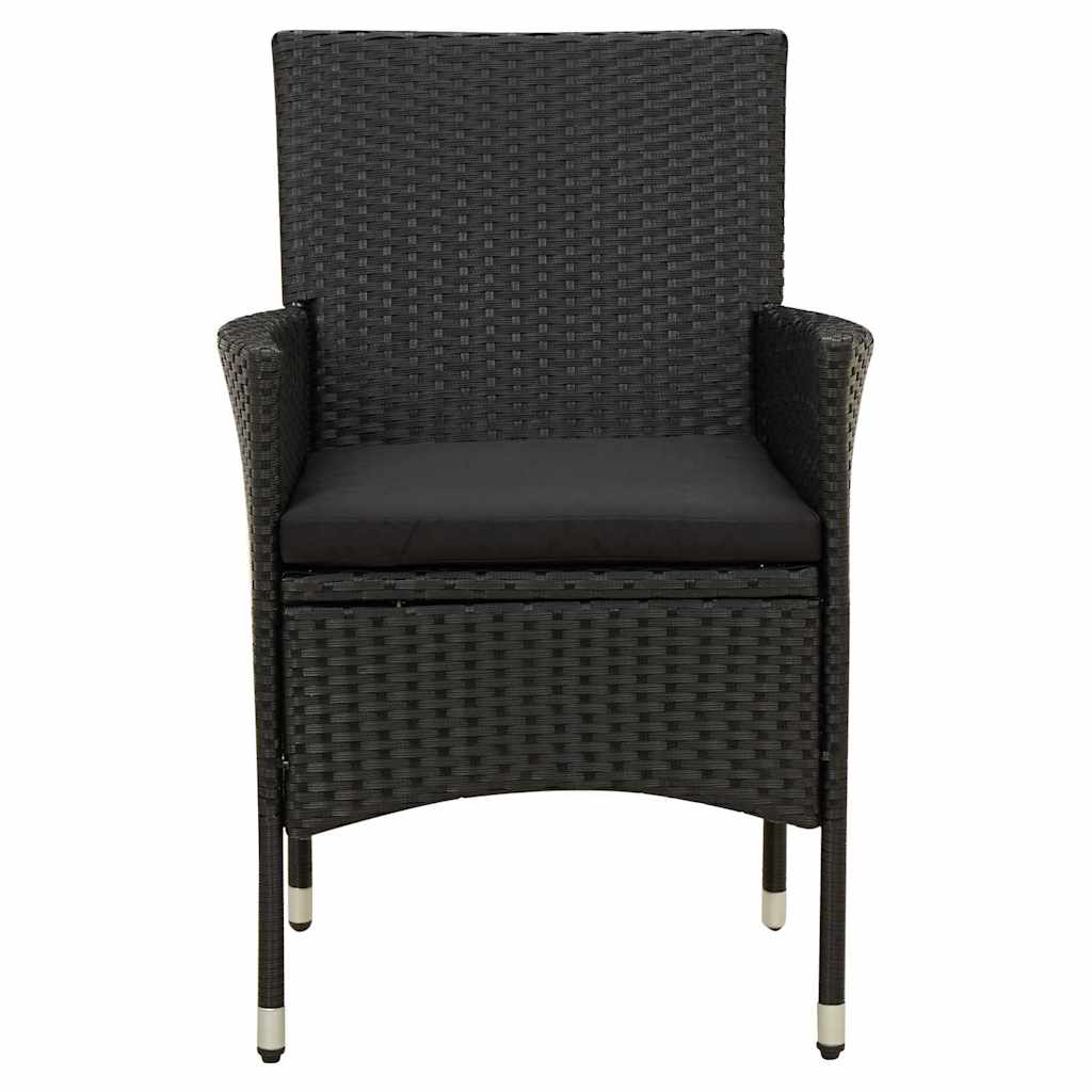 Vidaxl tuinstoelen 2 st met kussens poly rattan zwart