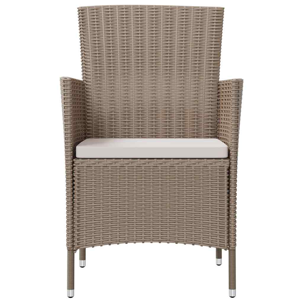 Vidaxl tuinstoelen 2 st met kussens poly rattan beige