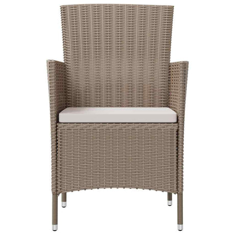 Vidaxl tuinstoelen 4 st met kussens poly rattan beige