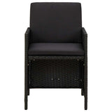 Vidaxl tuinstoelen 4 st met kussens poly rattan zwart