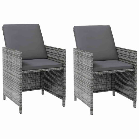 Vidaxl 4-delige tuinstoelen- en voetenbankenset poly rattan grijs