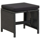 Vidaxl tuinkrukken 2 st met kussens poly rattan zwart