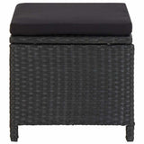 Vidaxl tuinkrukken 2 st met kussens poly rattan zwart