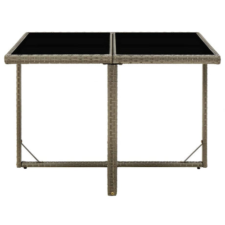 Vidaxl tuintafel 109x107x74 cm poly rattan en glas grijs