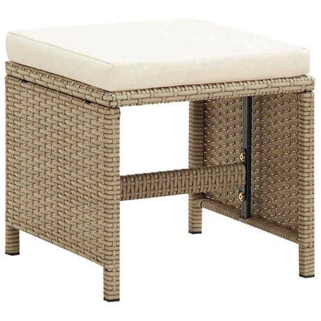 Vidaxl tuinkrukken 4 st met kussens poly rattan beige