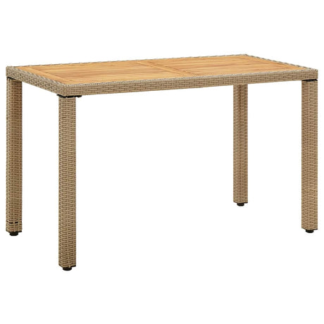 Vidaxl tuintafel 123x60x74 cm poly rattan en massief acaciahout beige