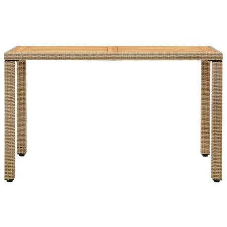 Vidaxl tuintafel 123x60x74 cm poly rattan en massief acaciahout beige