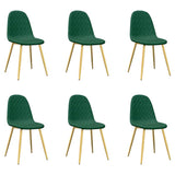 Vidaxl eetkamerstoelen 6 st fluweel donkergroen