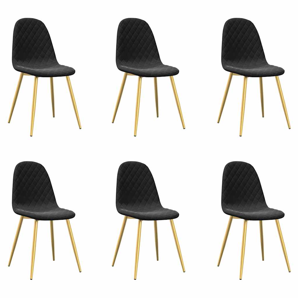 Vidaxl eetkamerstoelen 6 st fluweel zwart