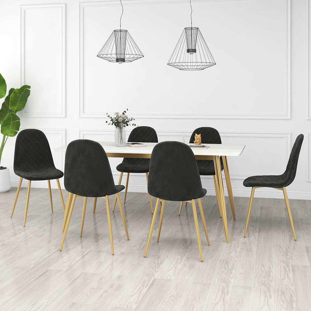 Vidaxl eetkamerstoelen 6 st fluweel zwart