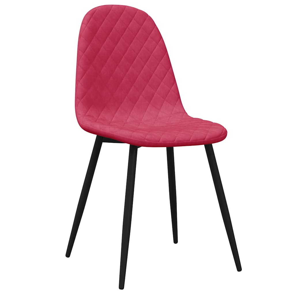 Vidaxl eetkamerstoelen 6 st fluweel wijnrood