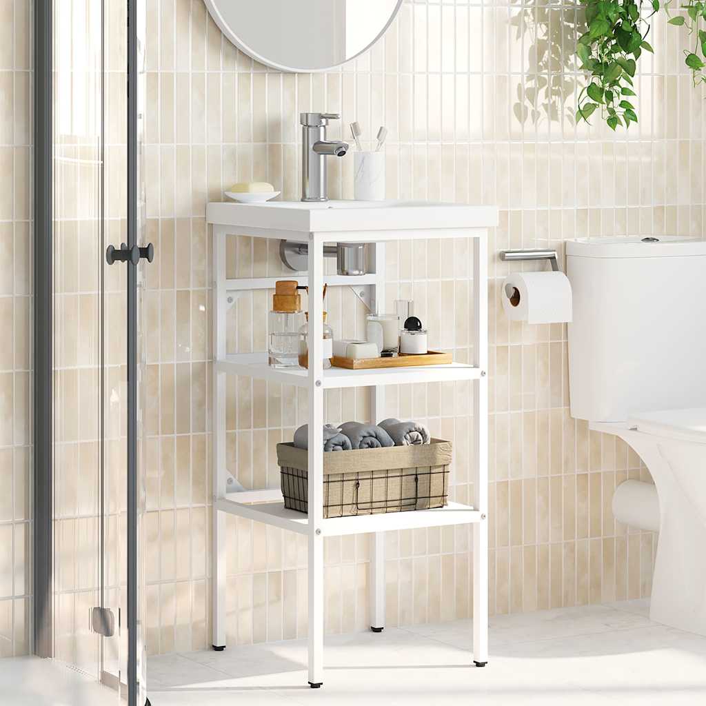 Vidaxl wastafelframe 40x38x83 cm ijzer wit
