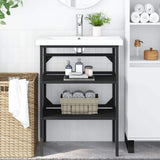 Vidaxl wastafelframe 59x38x83 cm ijzer zwart