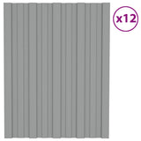 VIDAXL -Dachplatten 12 ST 60x45 cm verzinkter Stahl grau