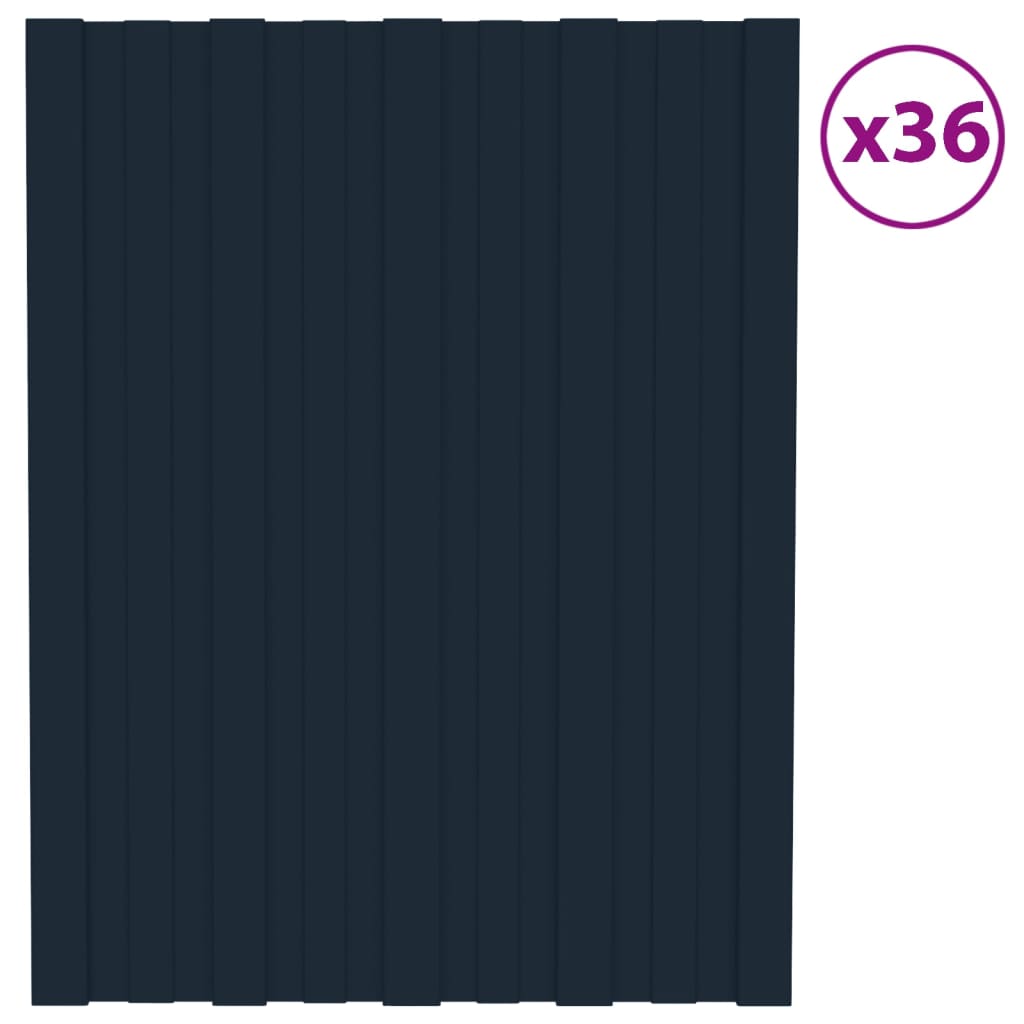 VIDAXL -Dachpaneele 36 ST 60x45 cm verzinkter Stahl -Anthrazit -Verschärfen