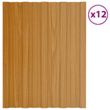 VIDAXL -Dachplatten 12 ST 60x45 cm verzinktes Stahl hellholz Holz