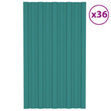 VIDAXL -Dachplatten 36 ST 80x45 cm verzinktes Stahlgrün