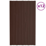VIDAXL -Dachpaneele 12 ST 80x45 cm verzinkter Stahlbraun