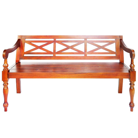 Vidaxl bank batavia 123 cm massief mahoniehout donkerbruin