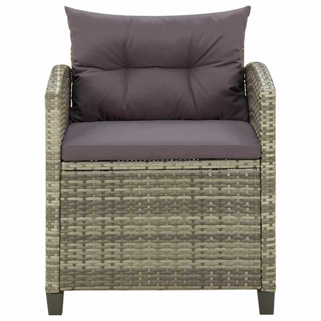 Vidaxl tuinstoel met kussens poly rattan grijs