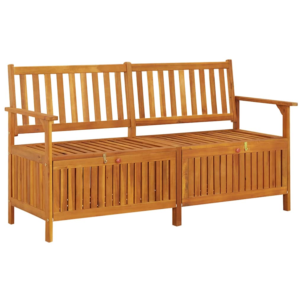 Vidaxl opbergbankje met kussen 148 cm massief acaciahout