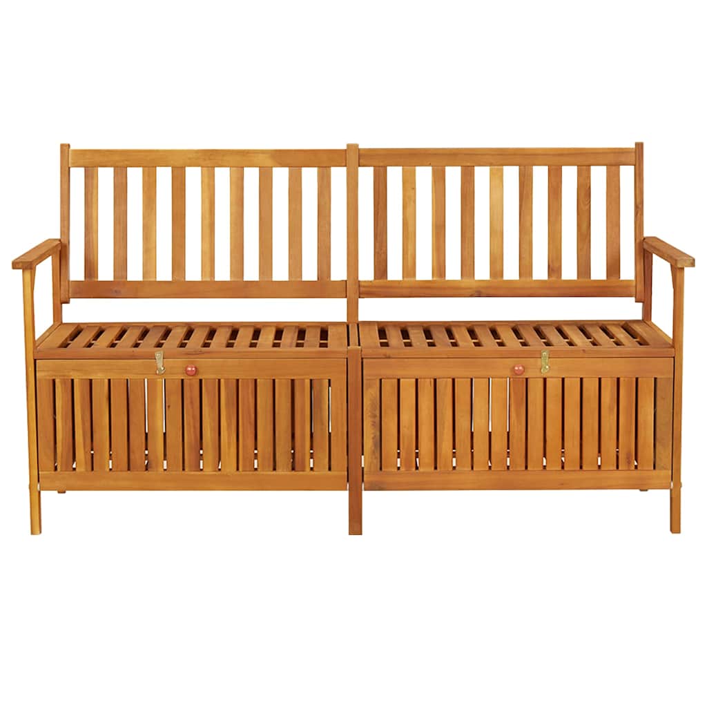 Vidaxl opbergbankje met kussen 148 cm massief acaciahout