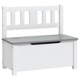 Vidaxl kinderopbergbankje 60x30x55 cm mdf wit en grijs