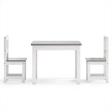 Vidaxl 3-delige kindertafel- en stoelenset mdf wit en grijs