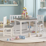 Vidaxl 3-delige kindertafel- en stoelenset mdf wit en grijs