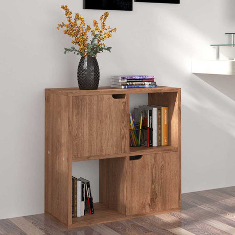 Vidaxl boekenkast 60x27,5x59,5 cm bewerkt hout bruin eikenkleurig