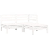 Vidaxl 3-delige loungeset met kussens massief grenenhout wit
