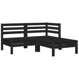 Vidaxl 3-delige loungeset met kussens massief grenenhout zwart