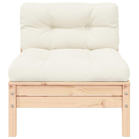 Vidaxl 3-delige loungeset met crèmekleurige kussens massief grenenhout