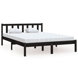 Vidaxl bedframe massief grenenhout zwart 135x190 cm