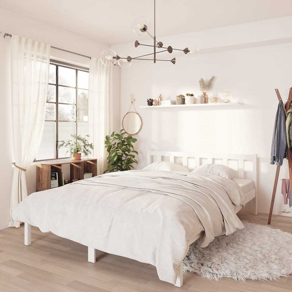 Vidaxl bedframe massief grenenhout wit 140x190 cm