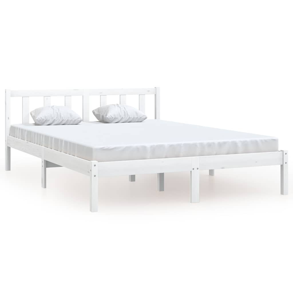 Vidaxl bedframe massief grenenhout wit 150x200 cm