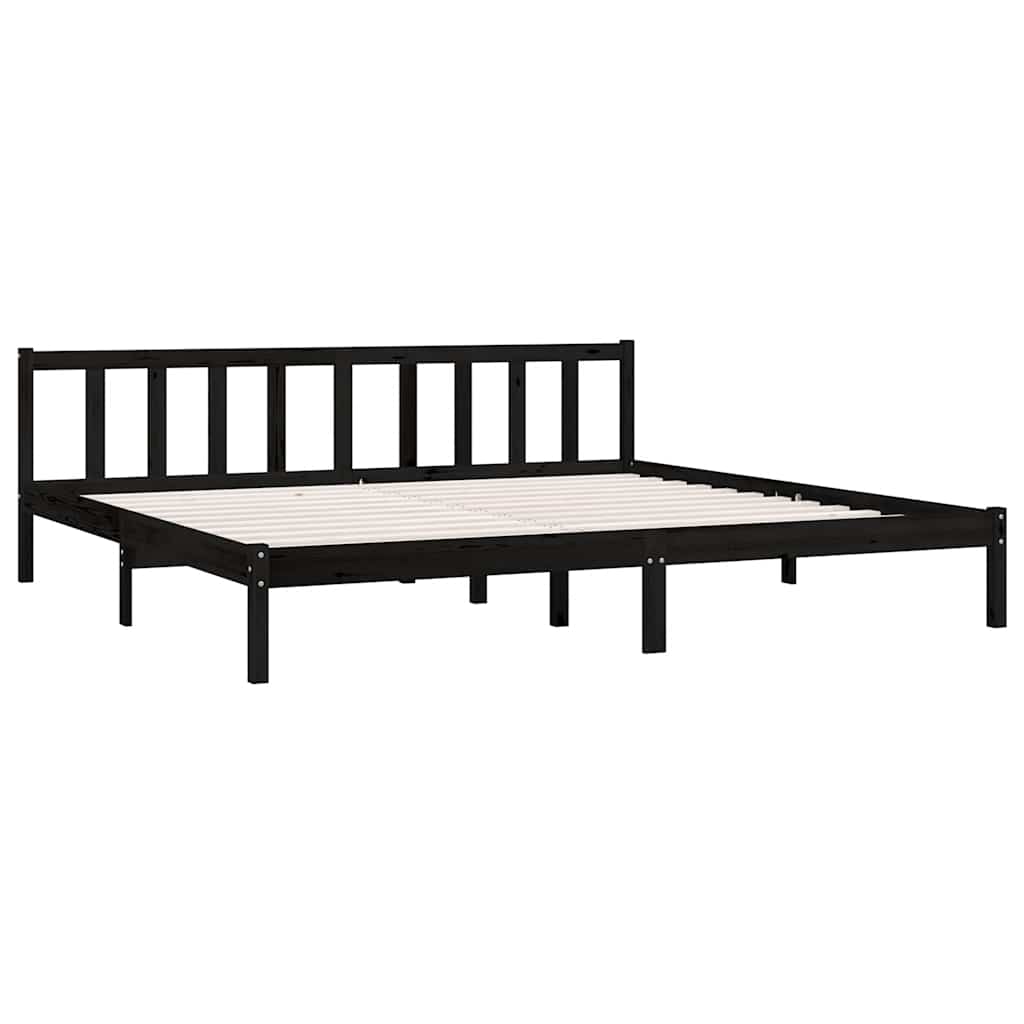 Vidaxl bedframe massief grenenhout zwart 200x200 cm
