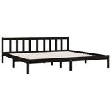 Vidaxl bedframe massief grenenhout zwart 200x200 cm