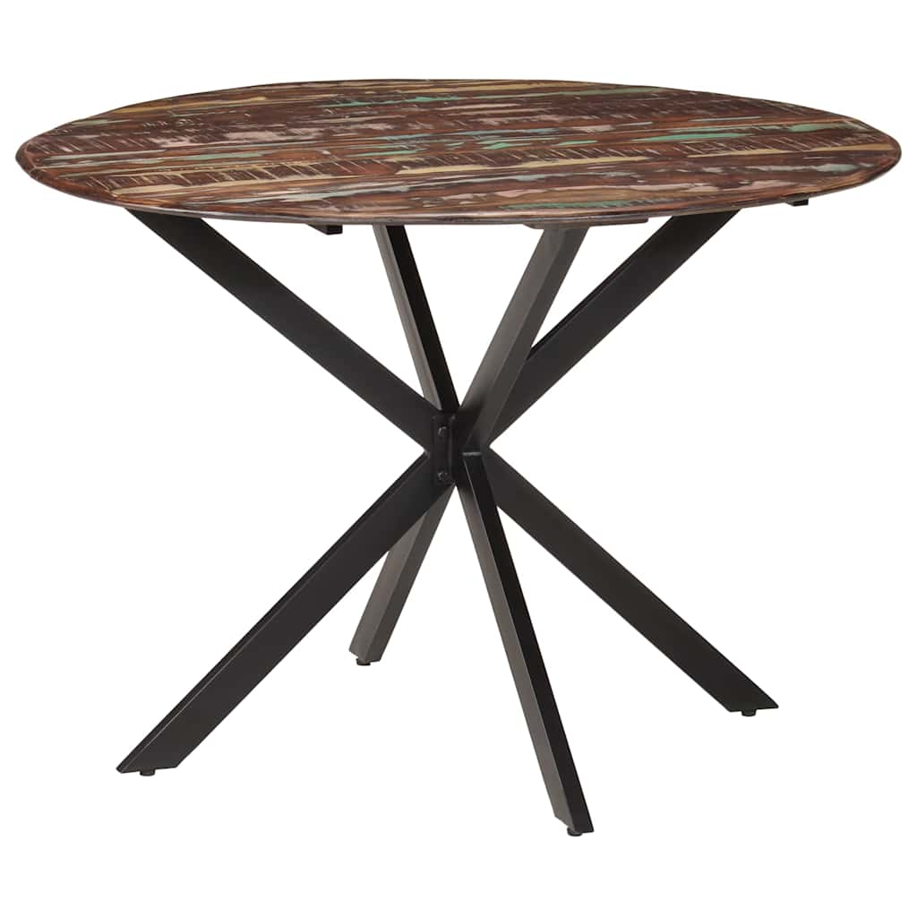 Vidaxl eettafel ø110x78 cm massief gerecycled hout en staal
