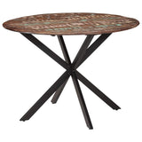 Vidaxl eettafel ø110x78 cm massief gerecycled hout en staal