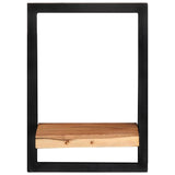 Vidaxl wandschappen 2 st 25x25x35 cm massief acaciahout en staal
