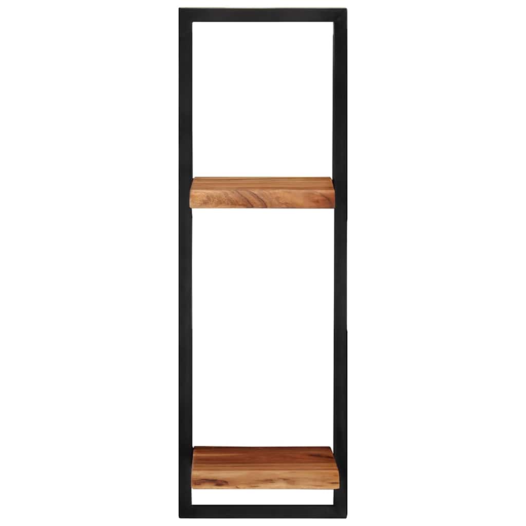 Vidaxl wandschappen 2 st 25x25x75 cm massief acaciahout en staal