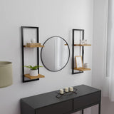 Vidaxl wandschappen 2 st 25x25x75 cm massief acaciahout en staal