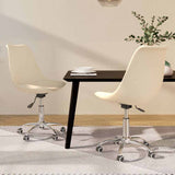 Vidaxl eetkamerstoelen 2 st draaibaar stof crèmekleurig